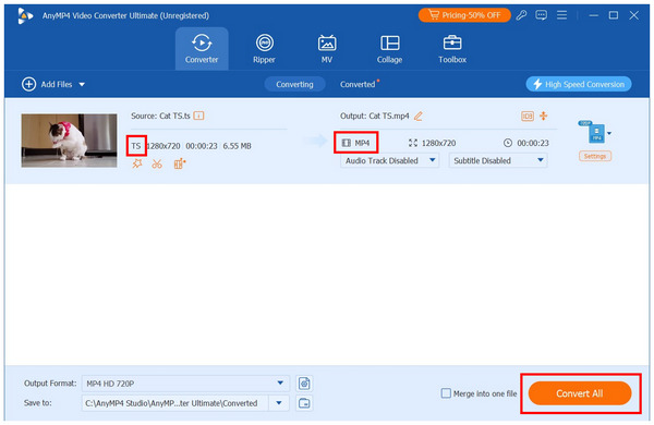 AnyMP4 Video Converter Ultimate Convert All Button