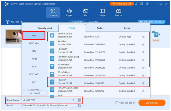 AnyMP4 Video Converter Ultimate Output Format