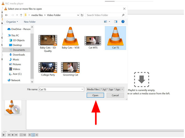 VLC Media Player TS Video Import