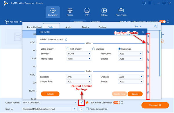Customize Profile Settings Anymp4