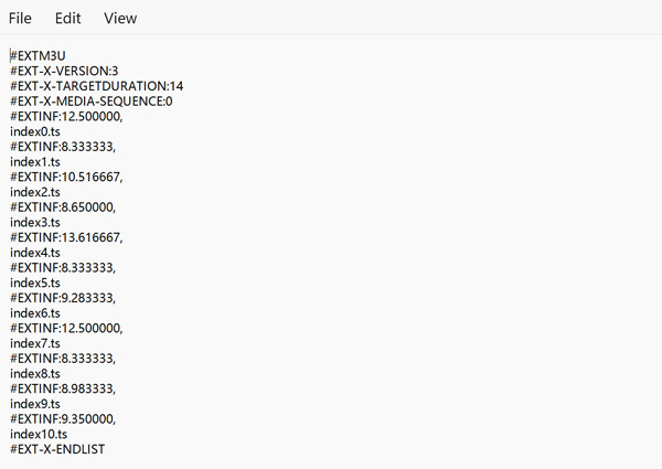 Edit M3u8 Text Data