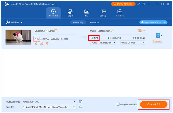 AnyMP4 Video Converter Ultimate Convert All Button