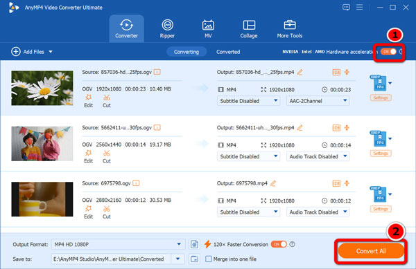 Convert OGV to MP4 in AnyMP4