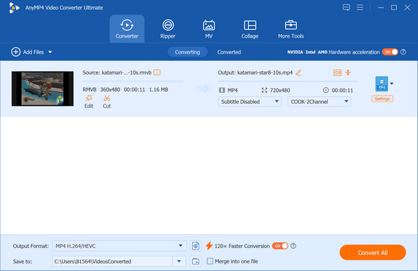 Anymp4 Vcu Convert Rmvb To Mp4