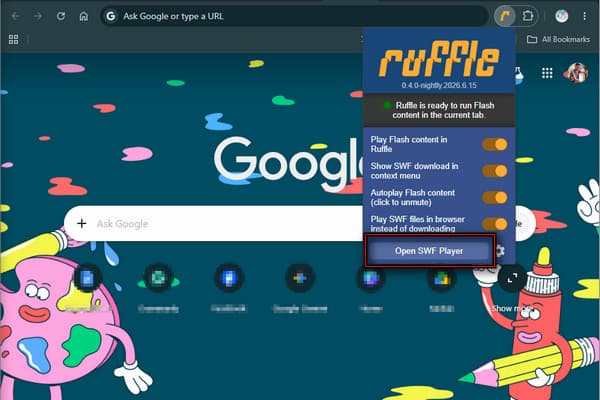Activate Ruffle Swf Player In Chrome