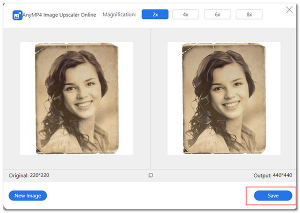 AnyMP4 Old Photo Restoration Click Save