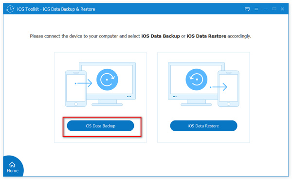 Válassza az iOS Data Backup lehetőséget