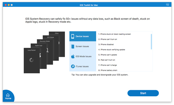 Klikk Start iOS System Recovery