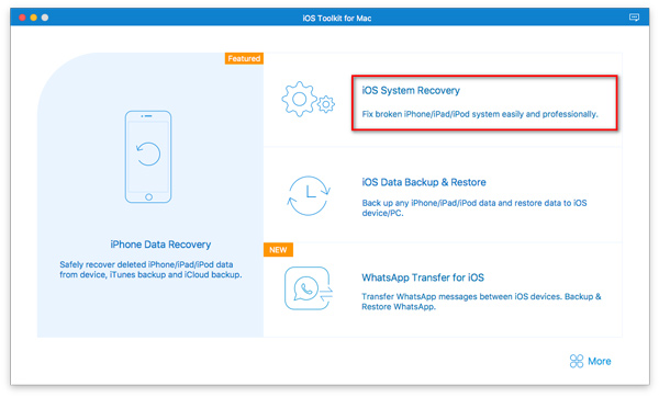 Válassza ki az iOS System Recovery lehetőséget