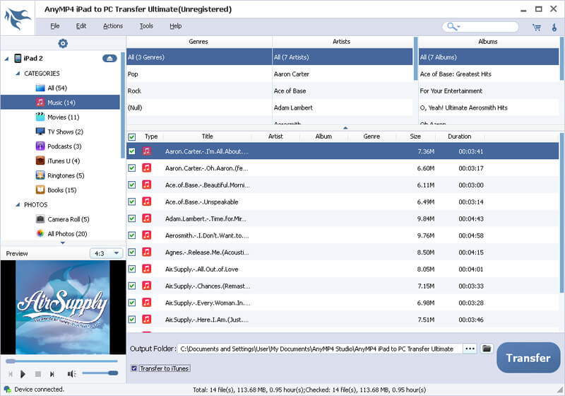 AnyMP4 iPad to PC Transfer Ultimate screenshot