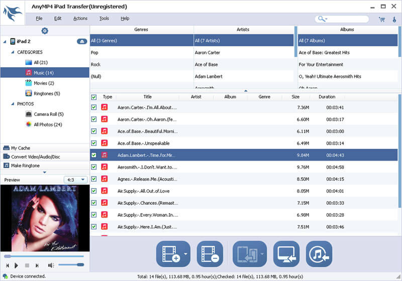 AnyMP4 iPad Transfer screenshot