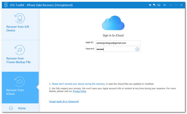 Recuperación de datos de iPhone AnyMP4 iCloud