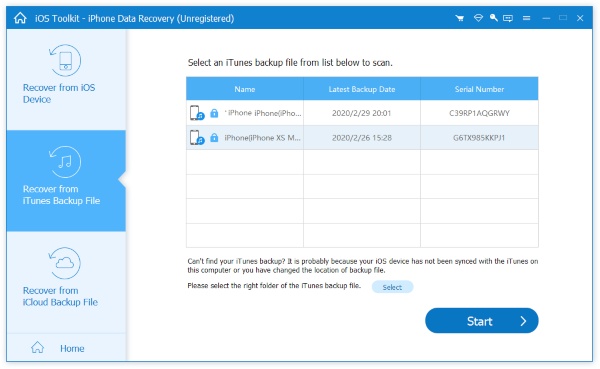 Choose Recover from iTunes