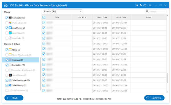 Ripristina i dati di backup di iCloud