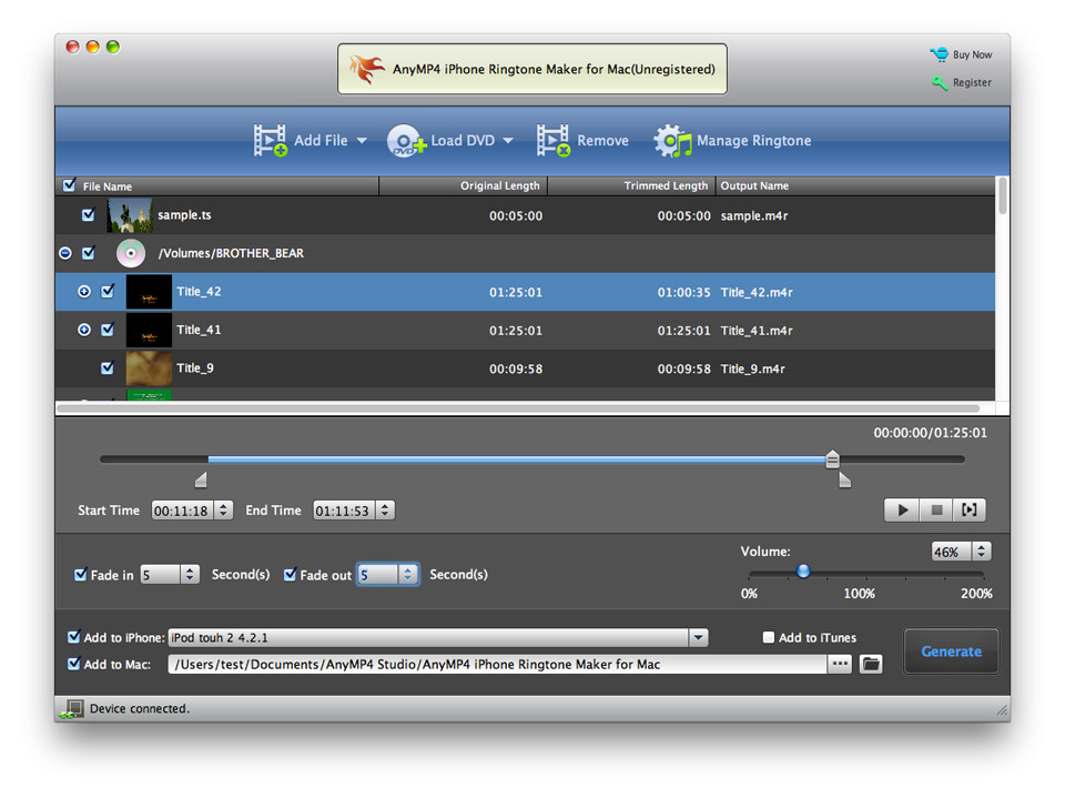 AnyMP4 iPhone Ringtone Maker for Mac 7.0.42