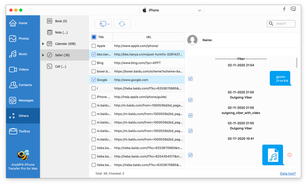 Administrar otros datos en Mac