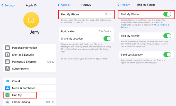 Disable Find My