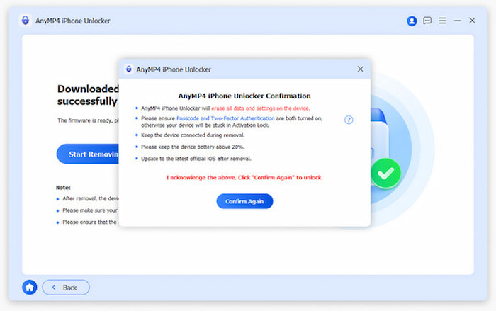 Start Removing Passcode