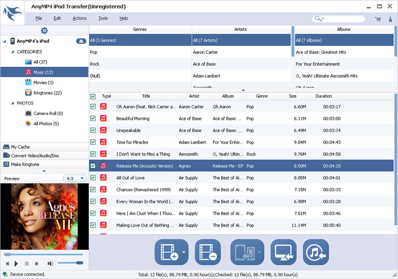 AnyMP4 iPod Transfer screenshot