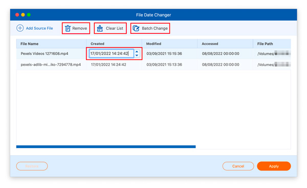 Modifica data file