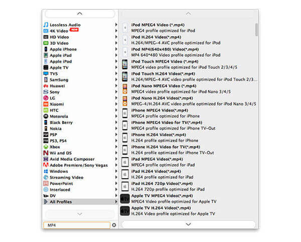 Scegli il formato di output