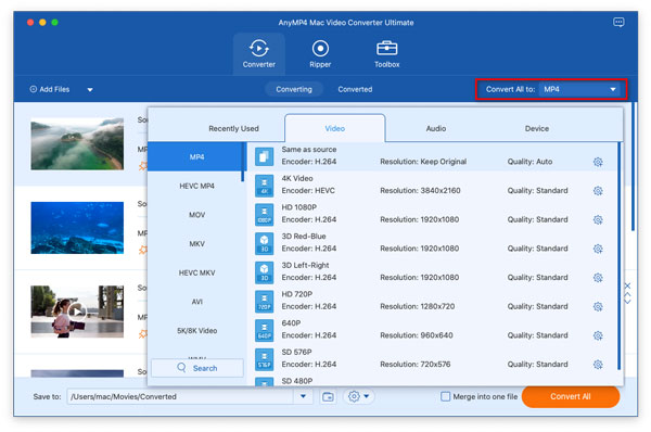 Select Output Format