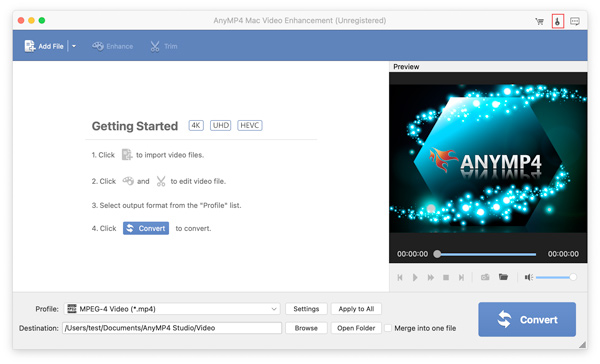 Klik op het registratiepictogram