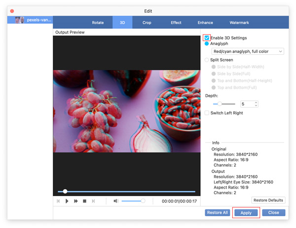 Habilitar la configuración de 3D