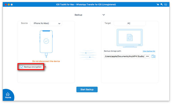 Crittografia di backup