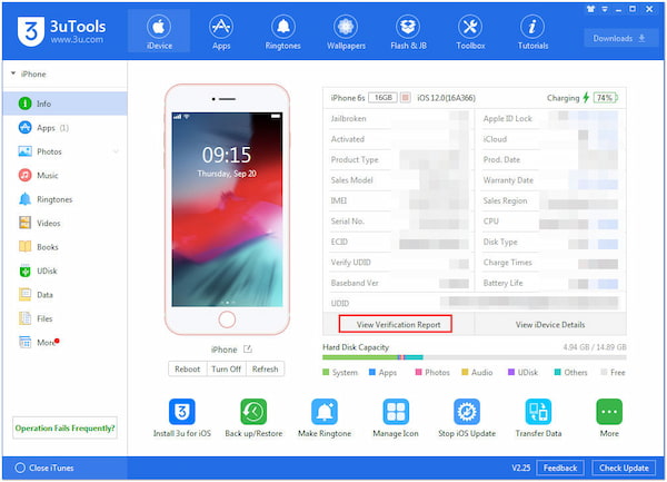3uTools Recension En Allt i ett verktygsl da F r IPhone hantering