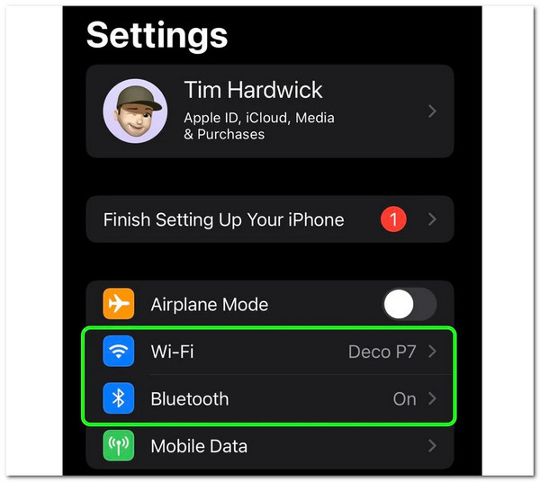 iOS Attiva/Disattiva Wi-Fi