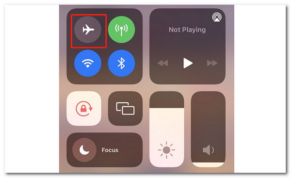 Ícono del modo avión del centro de control de iOS