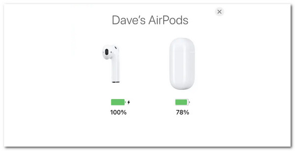 Airpods akkumulátor töltöttségi szint