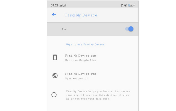 Android Device Manager Avaa Paikanna laitteeni