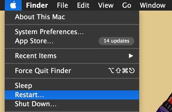 Restart mac