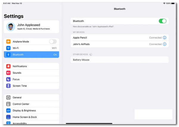 iPad Bluetooth Manually Connect