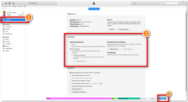 Dispositivo di backup iTunes