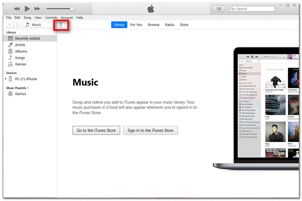 iTunes Выберите iPhone