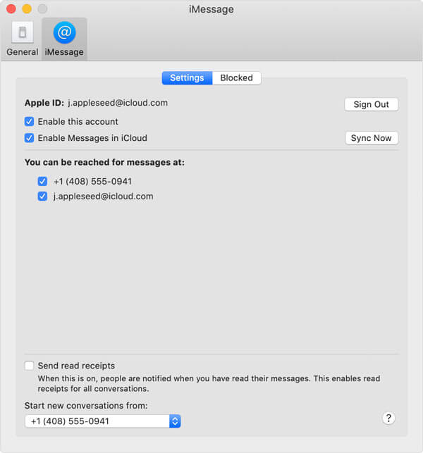 Aktiver meldinger imessage i iCloud mac