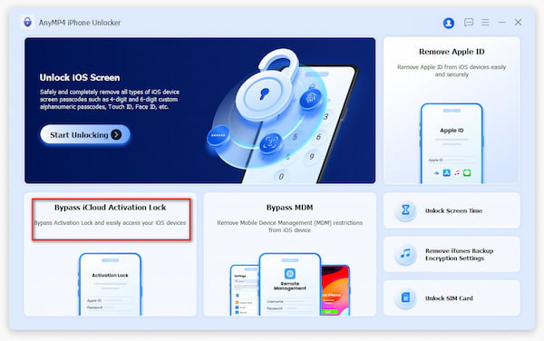 Anymp4 Iphone Unlocker Choose Bypass Icloud Activation Lock