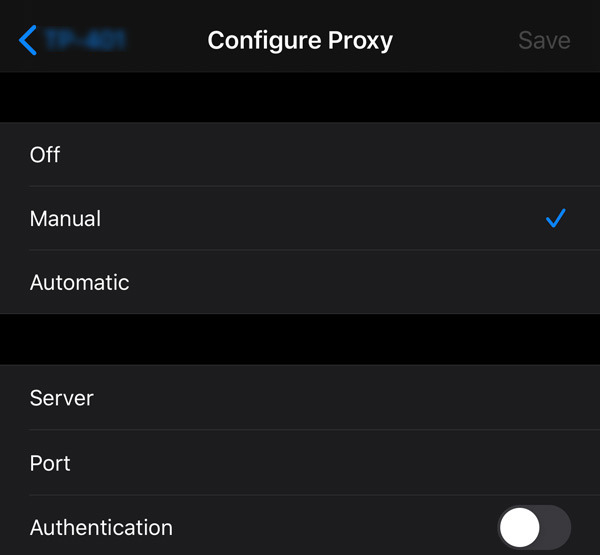 Configura proxy