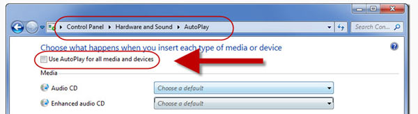 Inaktivera AutoPlay på Windows 7