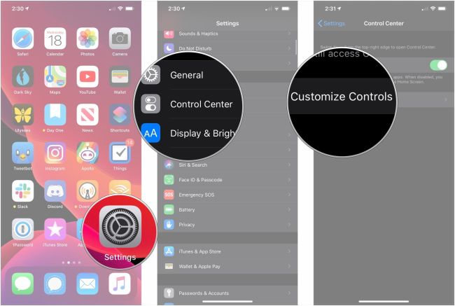 iOS-bediening Controle