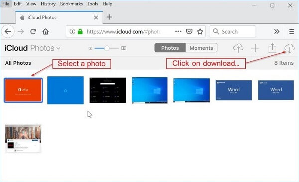Ladda ner iCloud-foton till PC