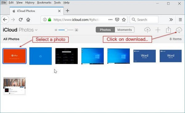 İCloud fotoğraflarını PC'ye indirin