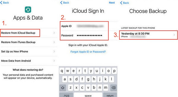 Восстановить резервную копию iCloud