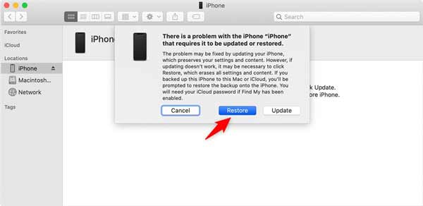 Állítsa vissza az iPhone helyreállítási módját az iTunes