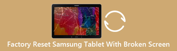 Tablet Samsung com redefinição de fábrica com tela quebrada