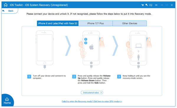 Aseta iPhone palautustilaan