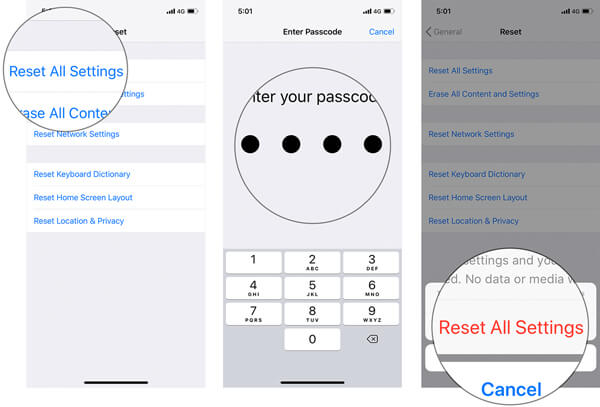 Restablecer todas las configuraciones en iPhone